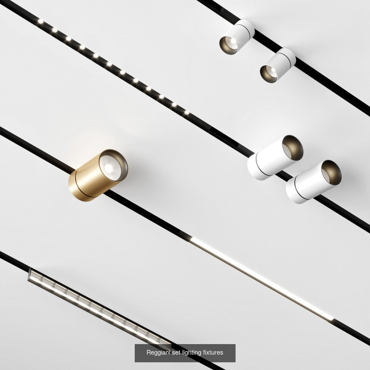 Ceiling Lamps Set 3D Model Collection_12