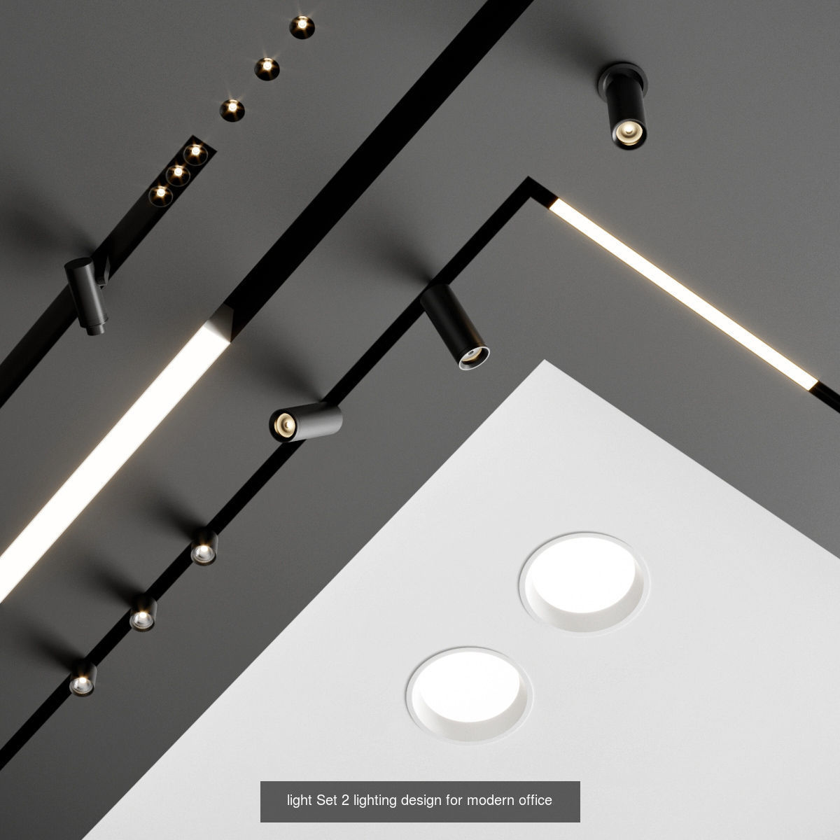 Ceiling Lamps Set 3D Model Collection_24