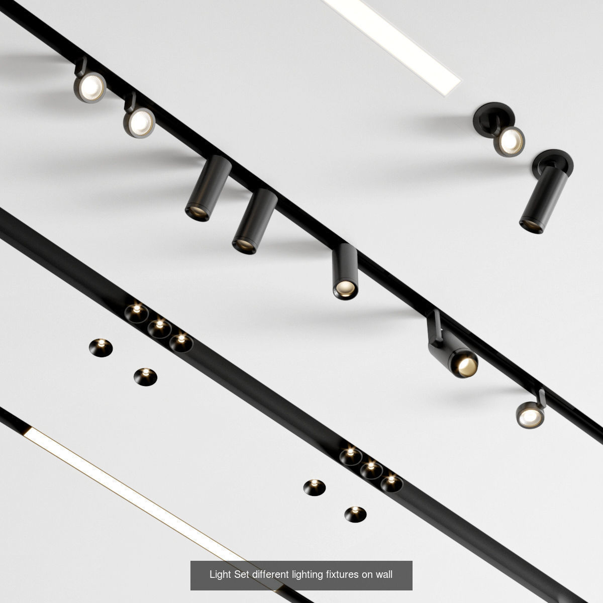 Ceiling Lamps Set 3D Model Collection_22