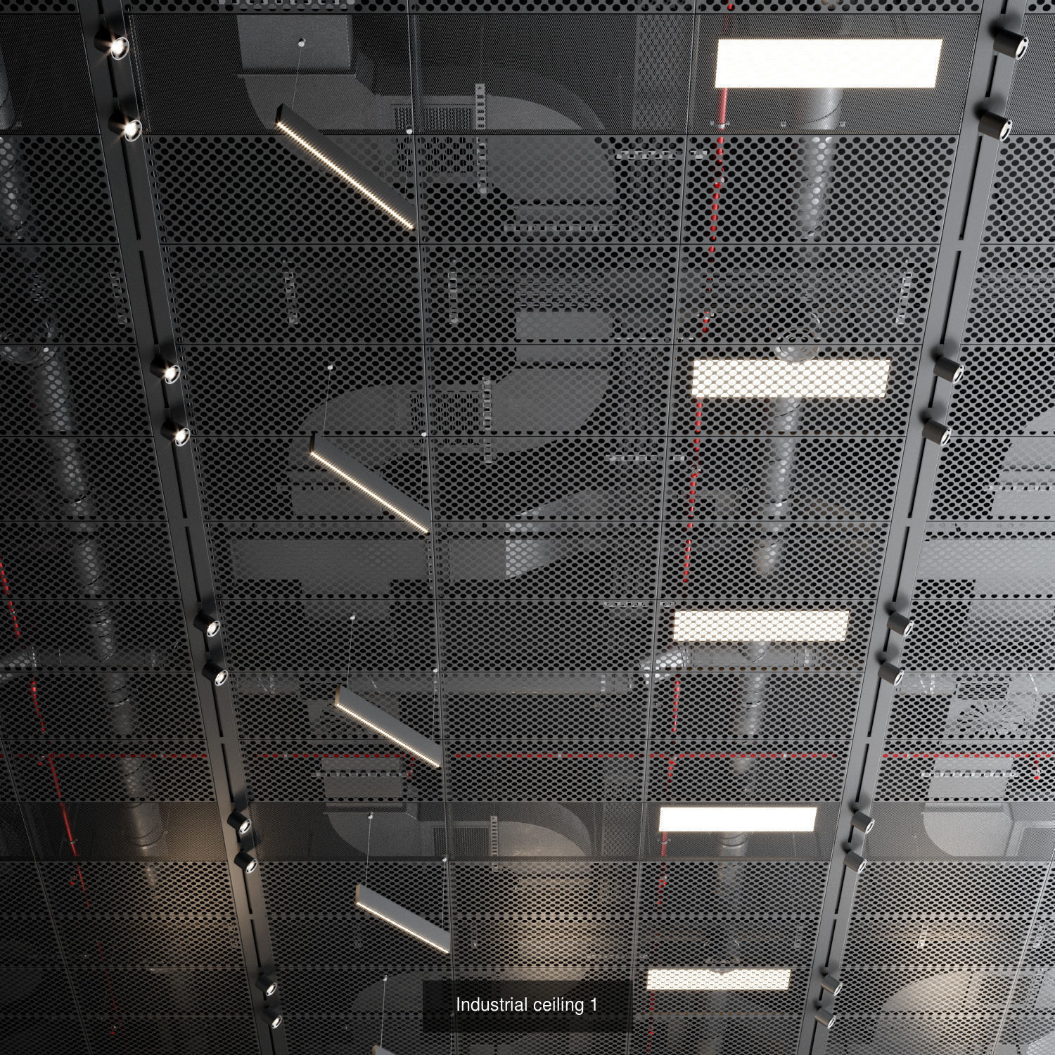 Ceiling Lamps Set 3D Model Collection_23