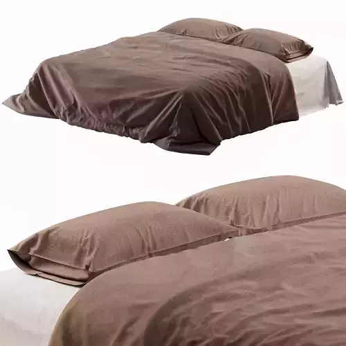 Zara Home Linen Bed 04 3D model