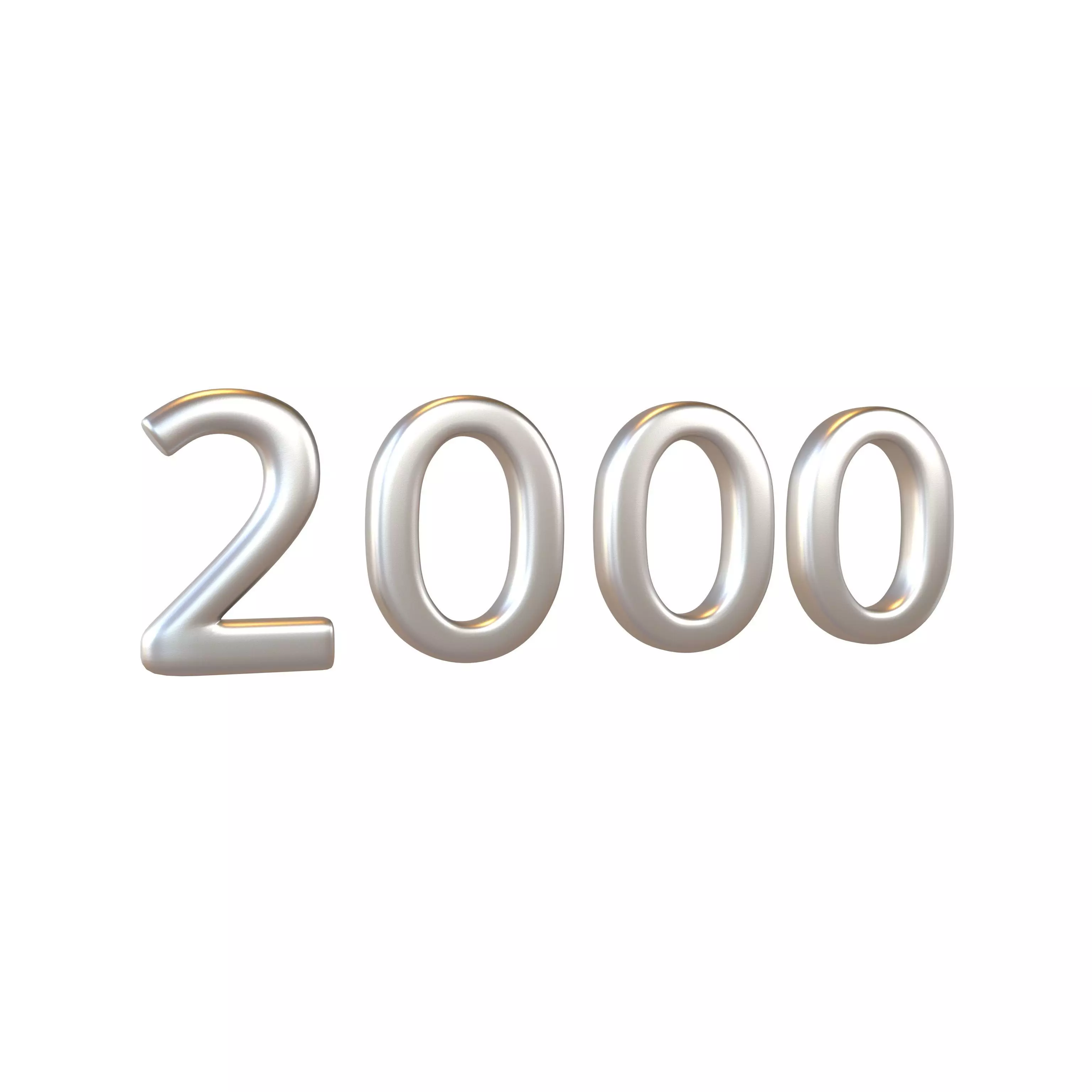 Year Number 2000 v1 003 Low-poly 3D model_0