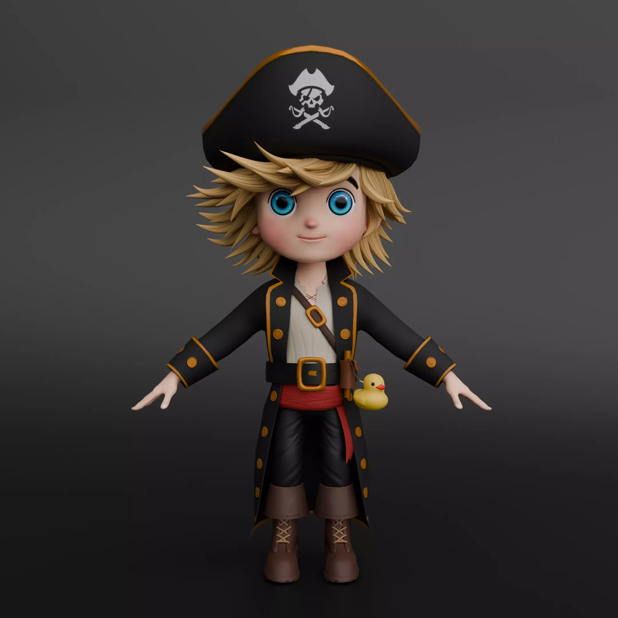 Toon Pirate Low-poly 3D model