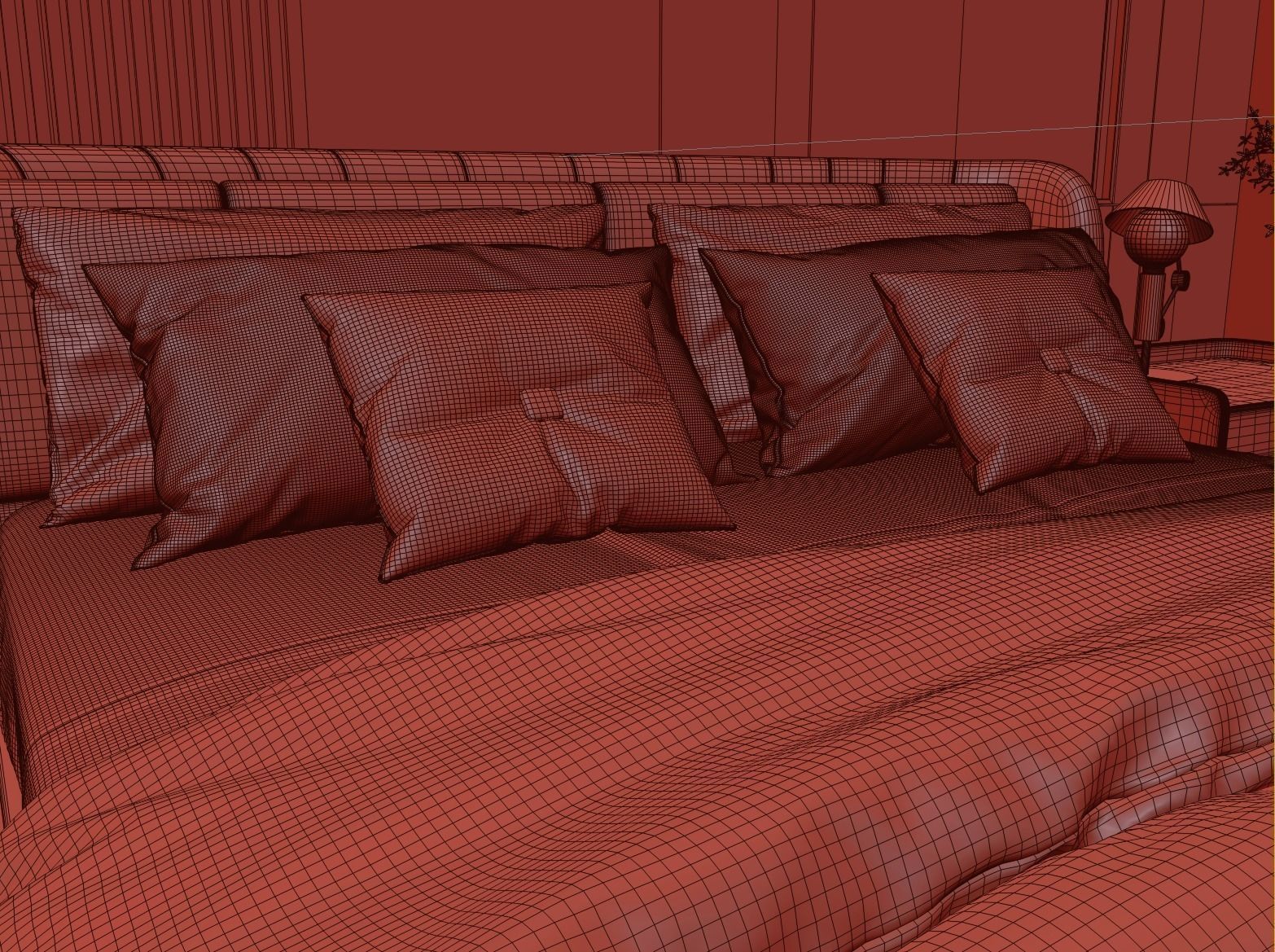 Cozy Bedroom Interior Scene 3D model_10