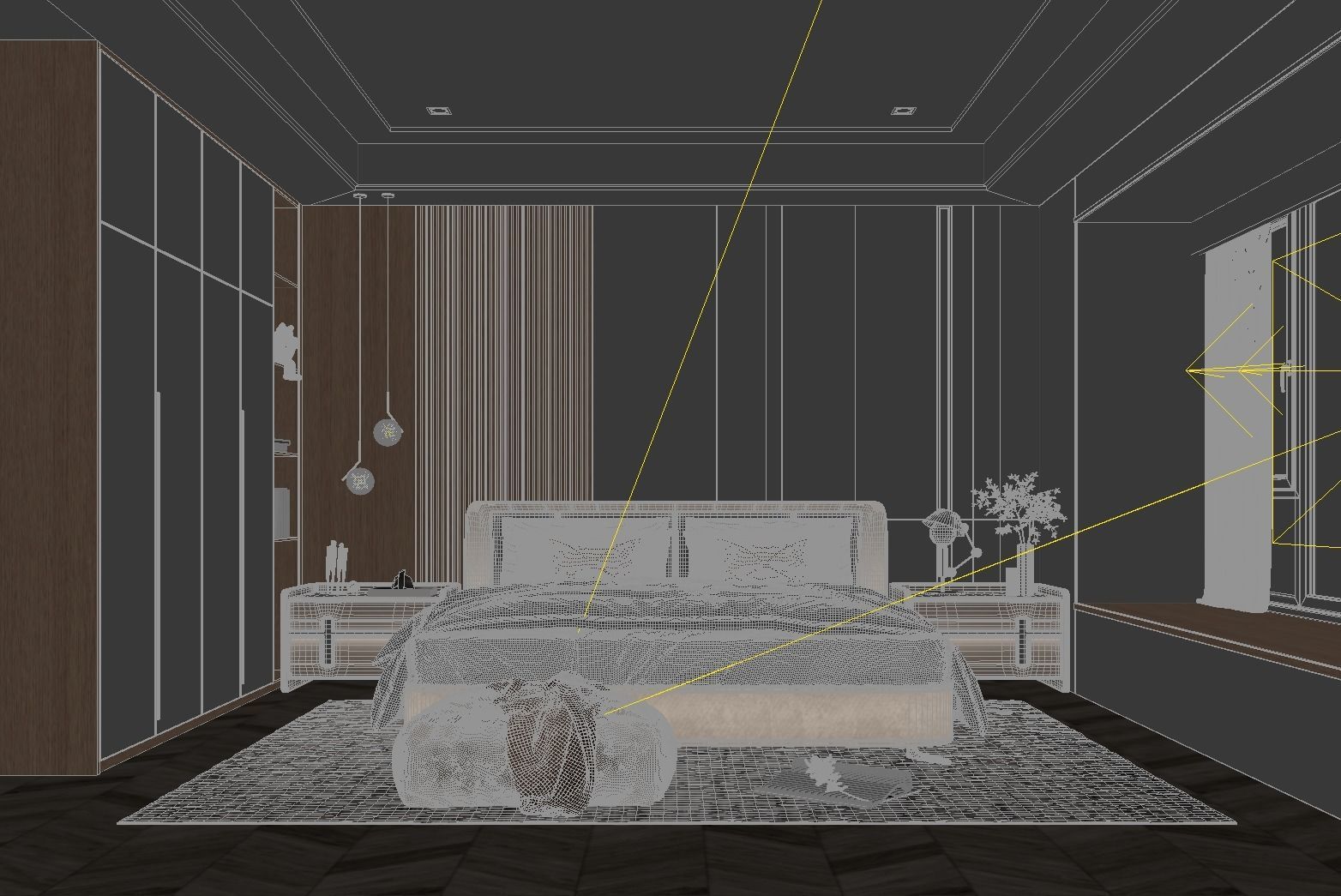 Cozy Bedroom Interior Scene 3D model_3