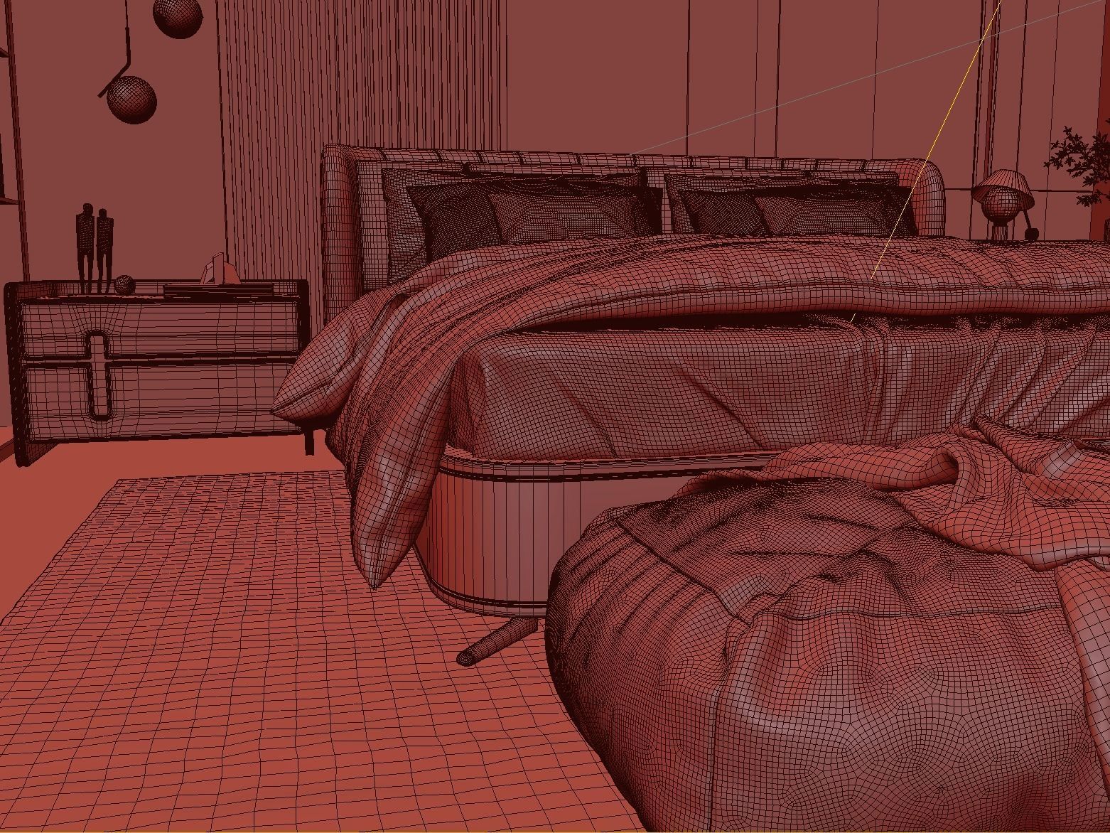 Cozy Bedroom Interior Scene 3D model_9