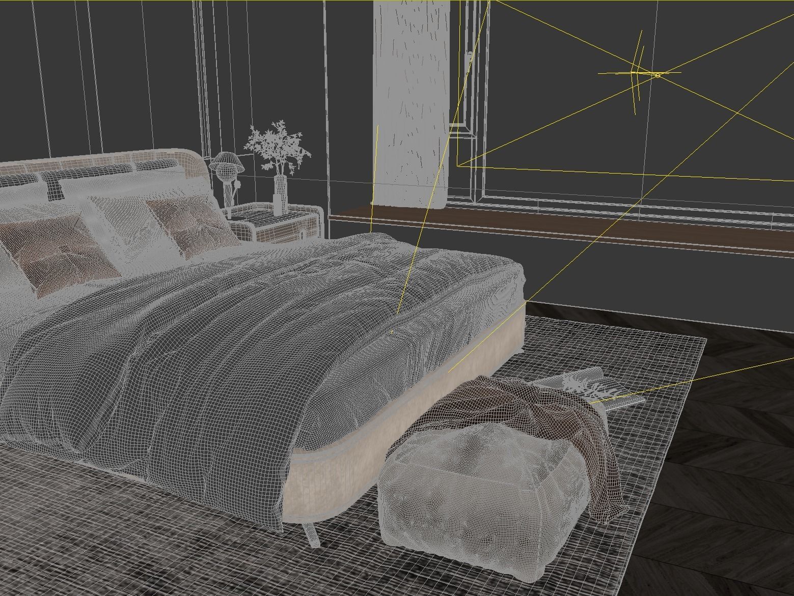 Cozy Bedroom Interior Scene 3D model_8