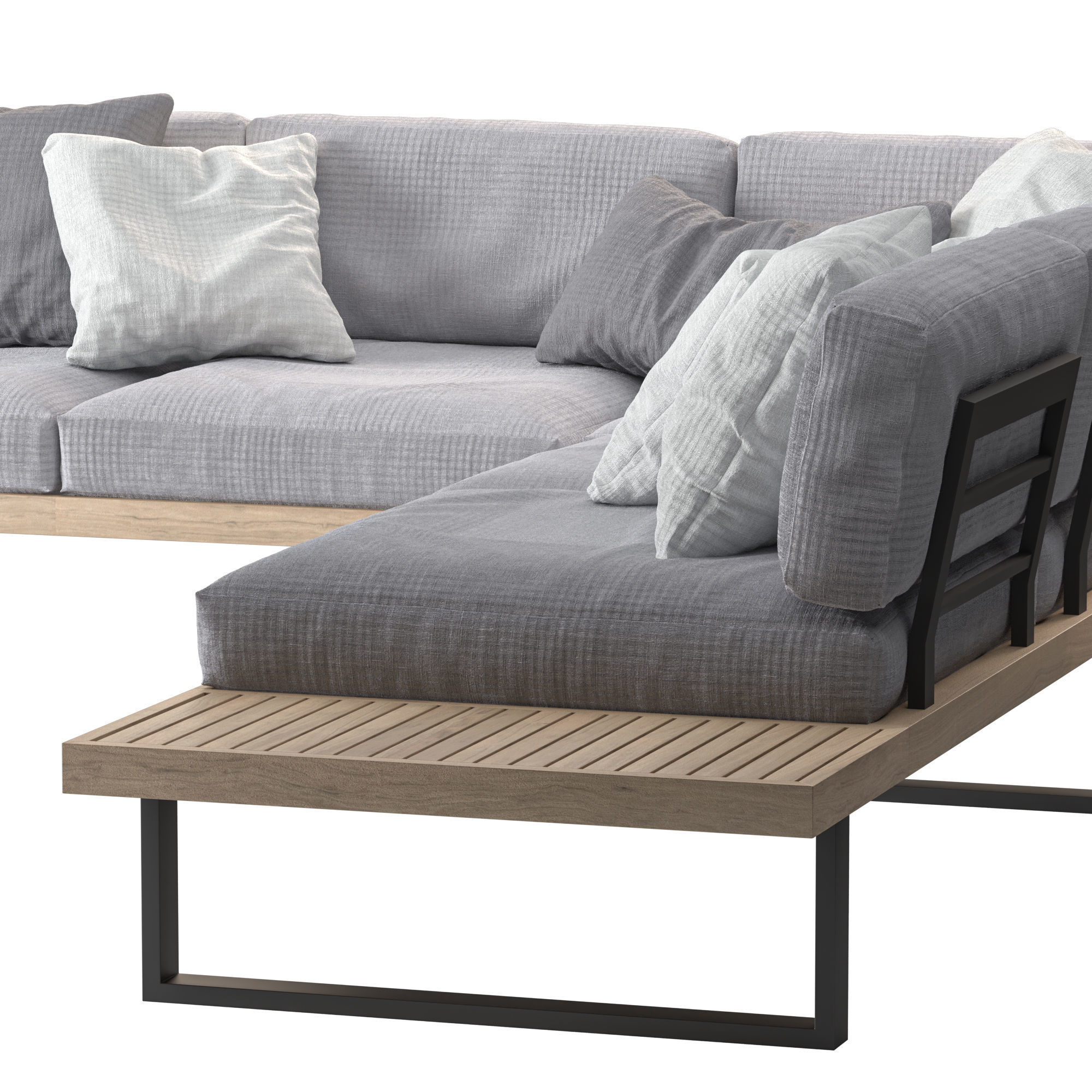 Outdoor Patio Sofa Set 3D model_1