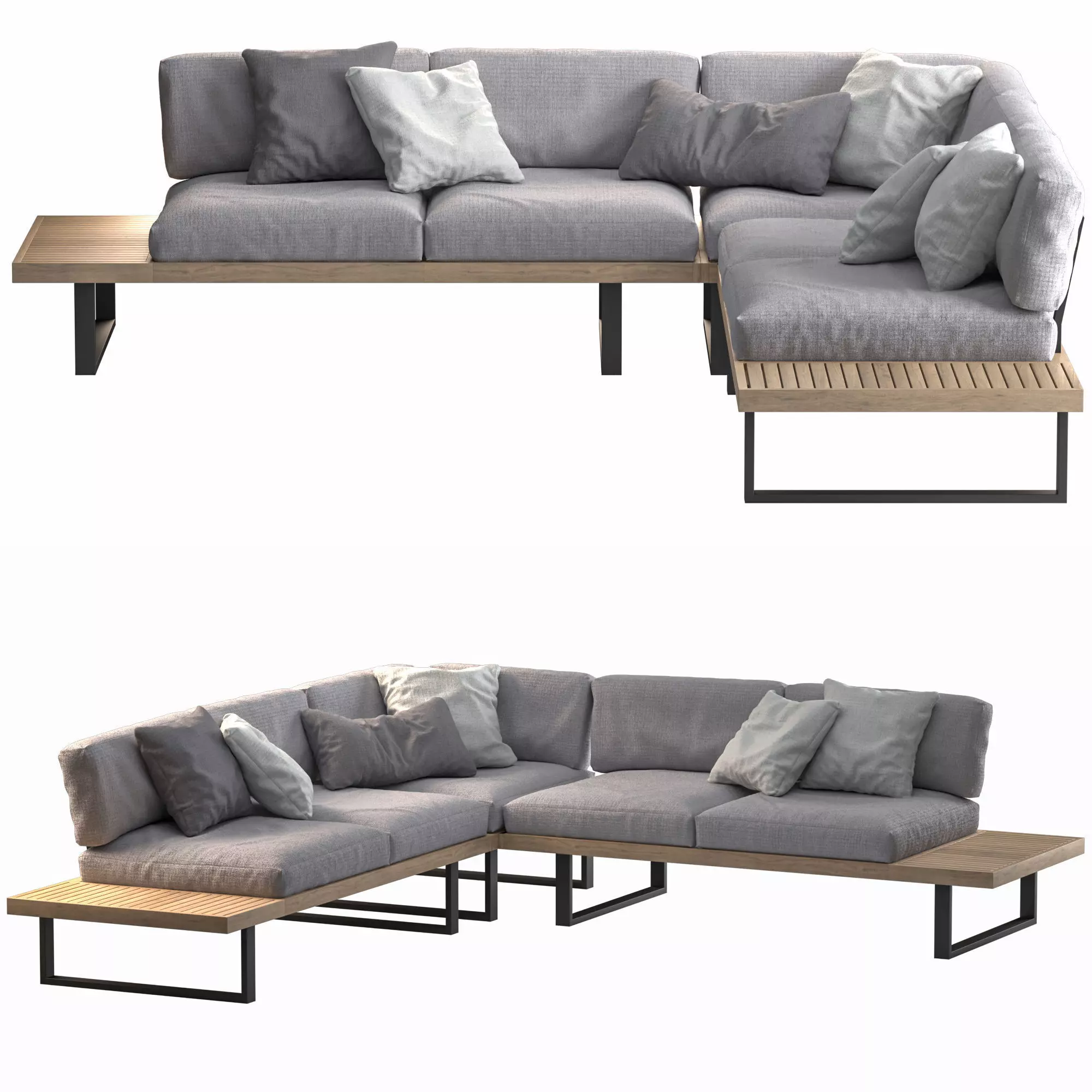Outdoor Patio Sofa Set 3D model_0