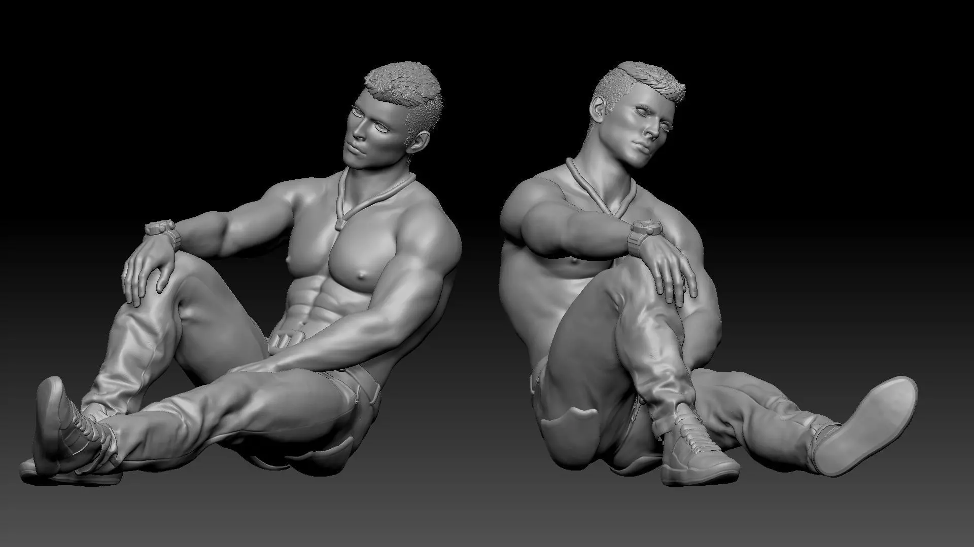 cool man laying 3D print model_0