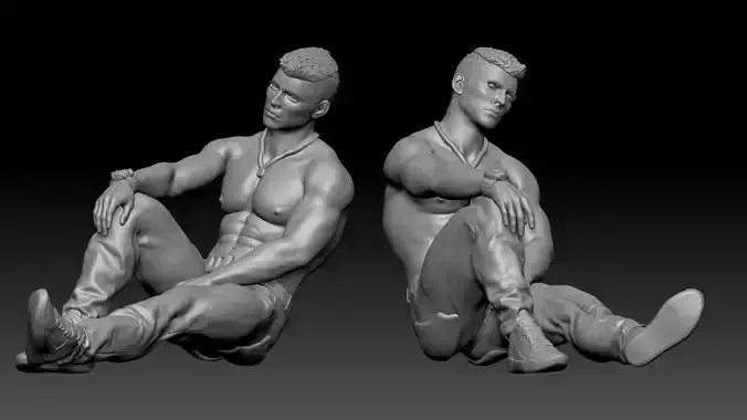 cool man laying 3D print model