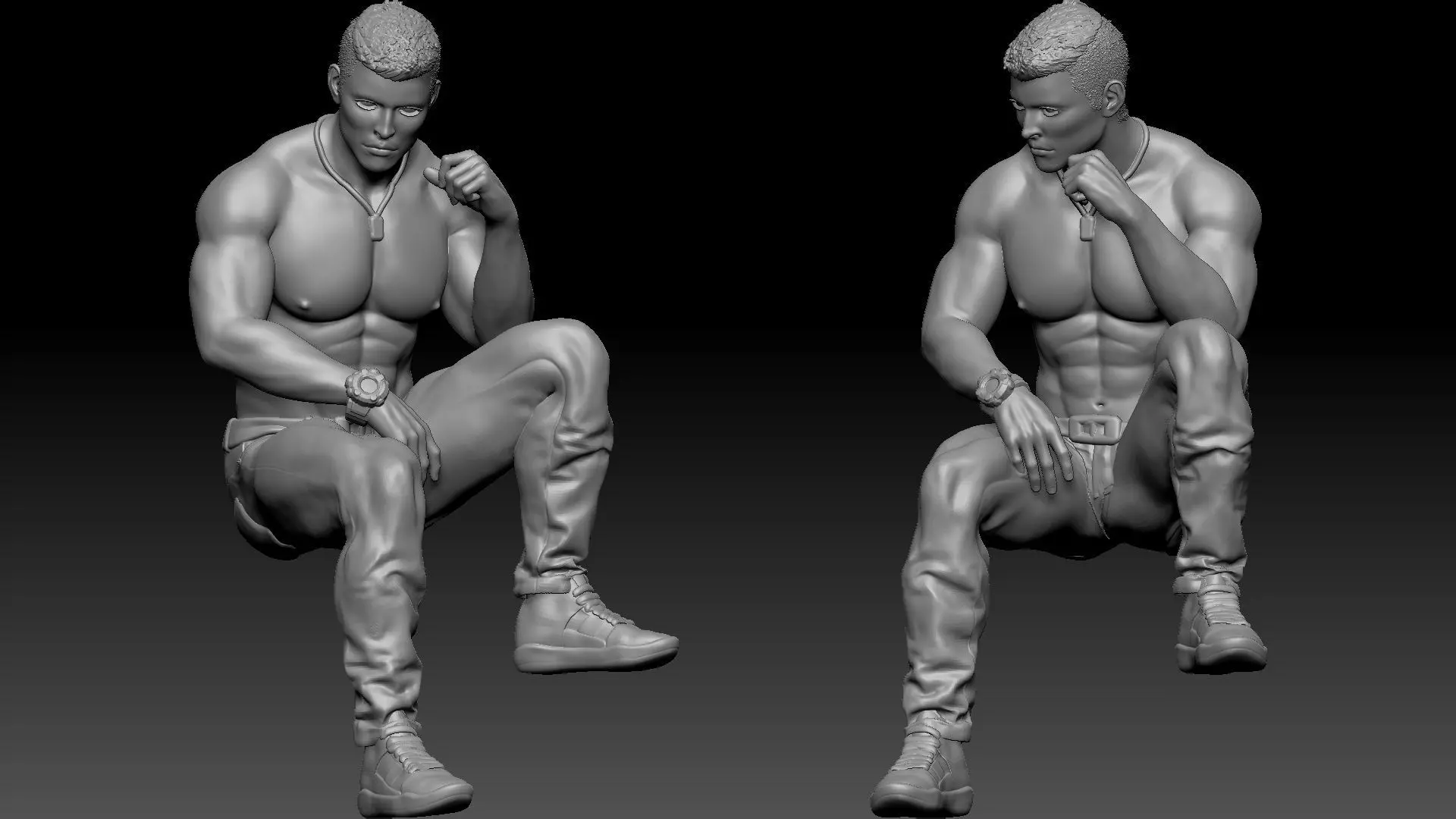 cool man sit 2 3D print model_0