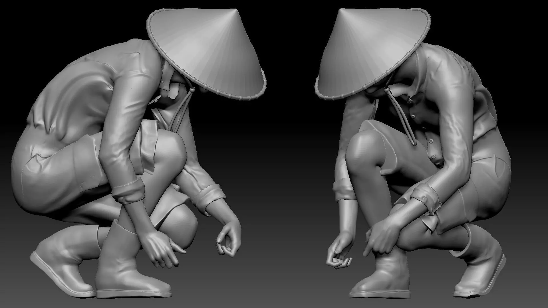 farmer take leaf 3D print model_0