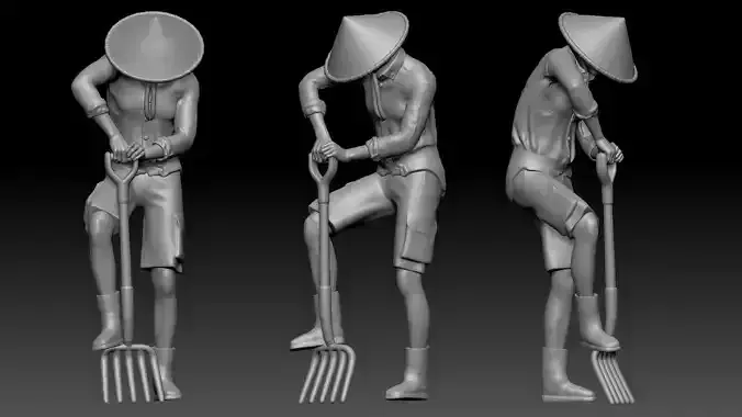 farmer with pitchfork