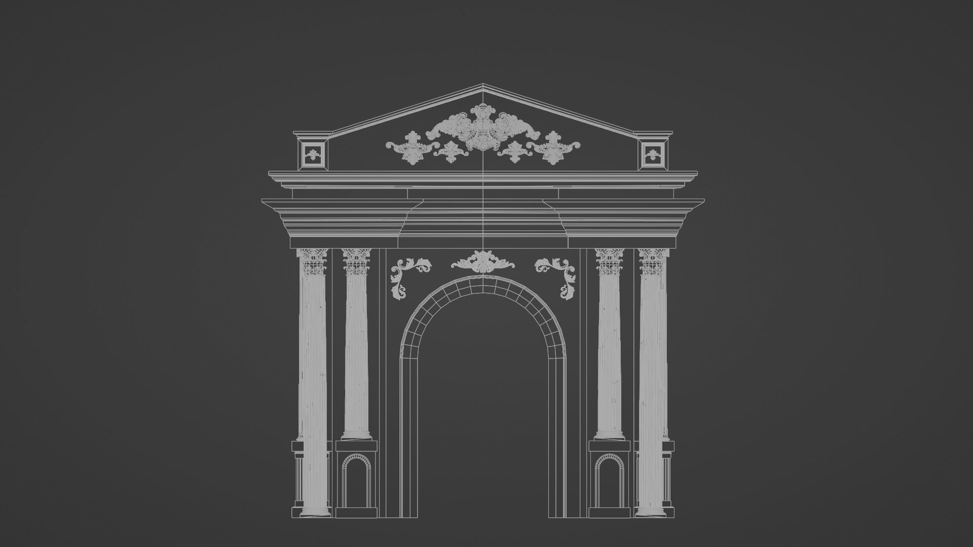 Roman Gate  Low-poly 3D model_7