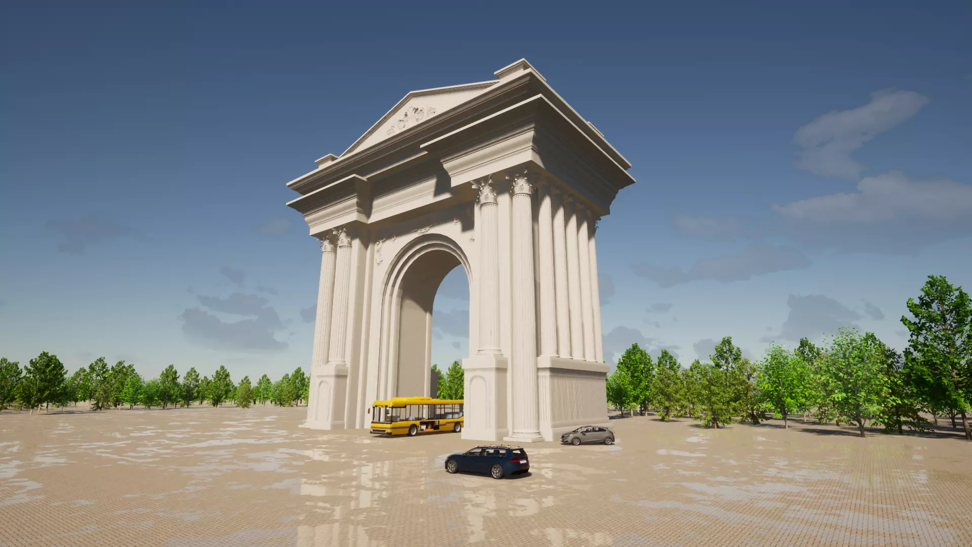 Roman Gate  Low-poly 3D model_0