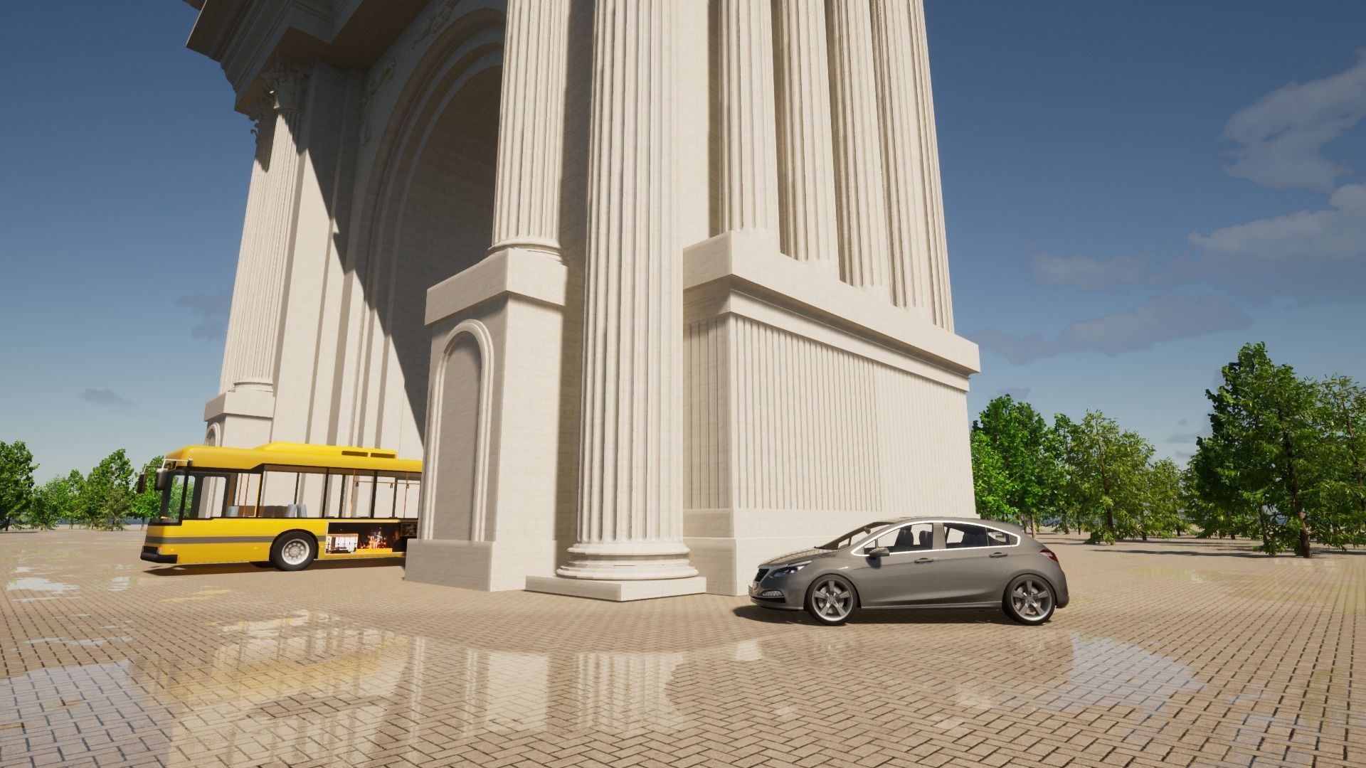 Roman Gate  Low-poly 3D model_4