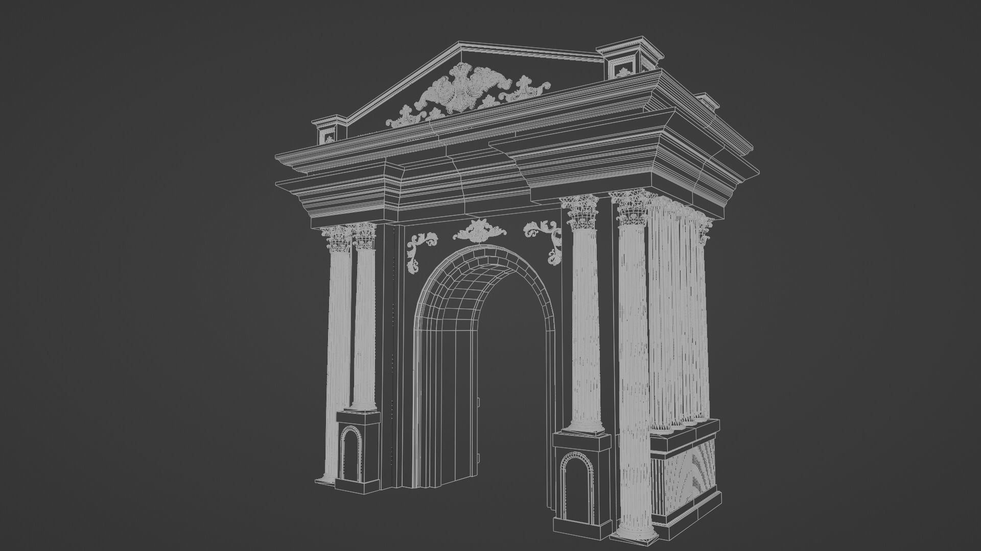 Roman Gate  Low-poly 3D model_9