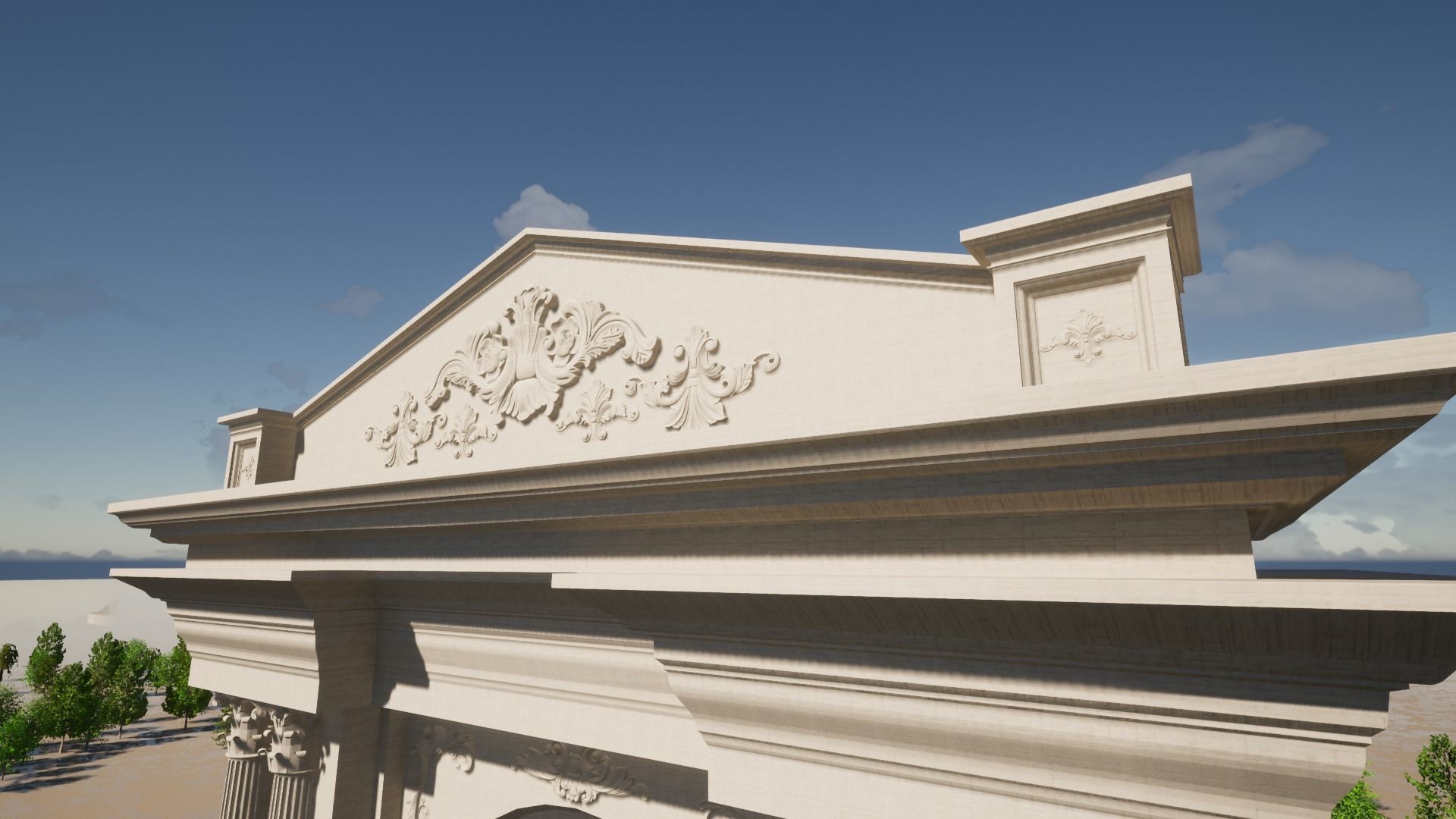 Roman Gate  Low-poly 3D model_3