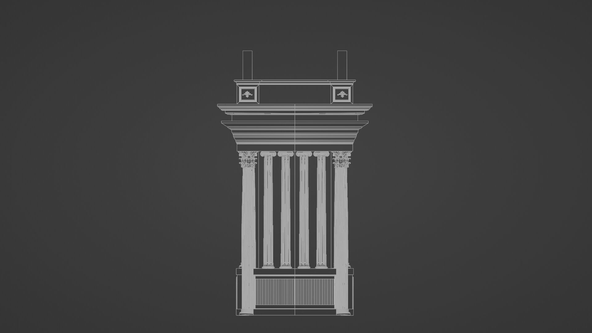Roman Gate  Low-poly 3D model_8
