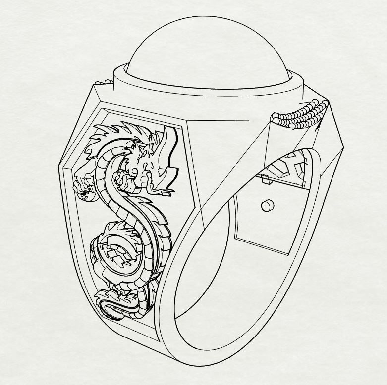 RING MAN- DARGON-SAPPHERE BLUE STAR 15-12 MM 3D print model_3