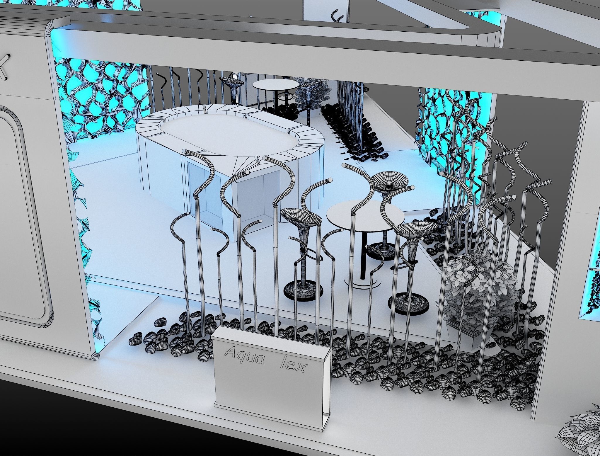 Booth Exhibition Stand a386 3D model_13