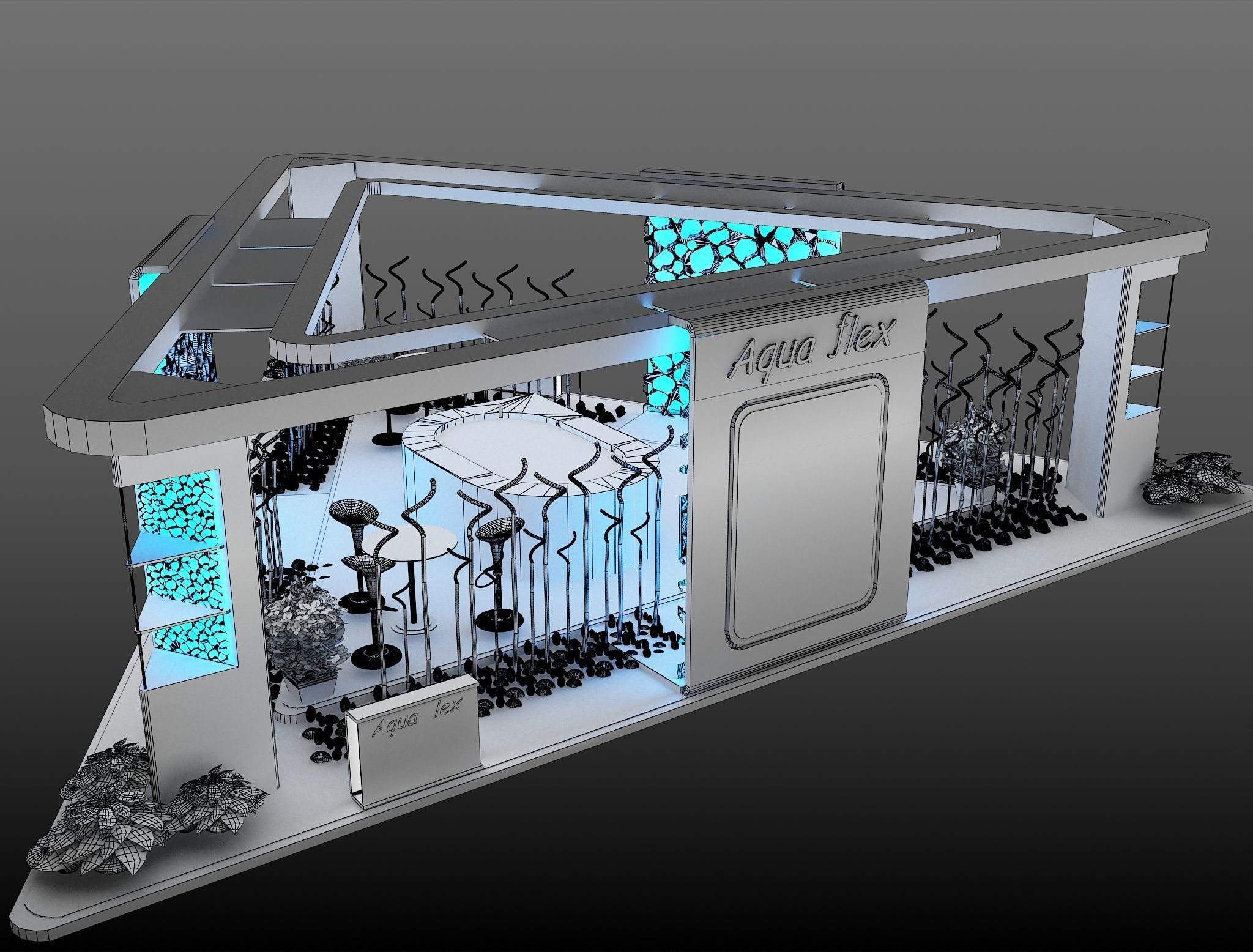 Booth Exhibition Stand a386 3D model_9