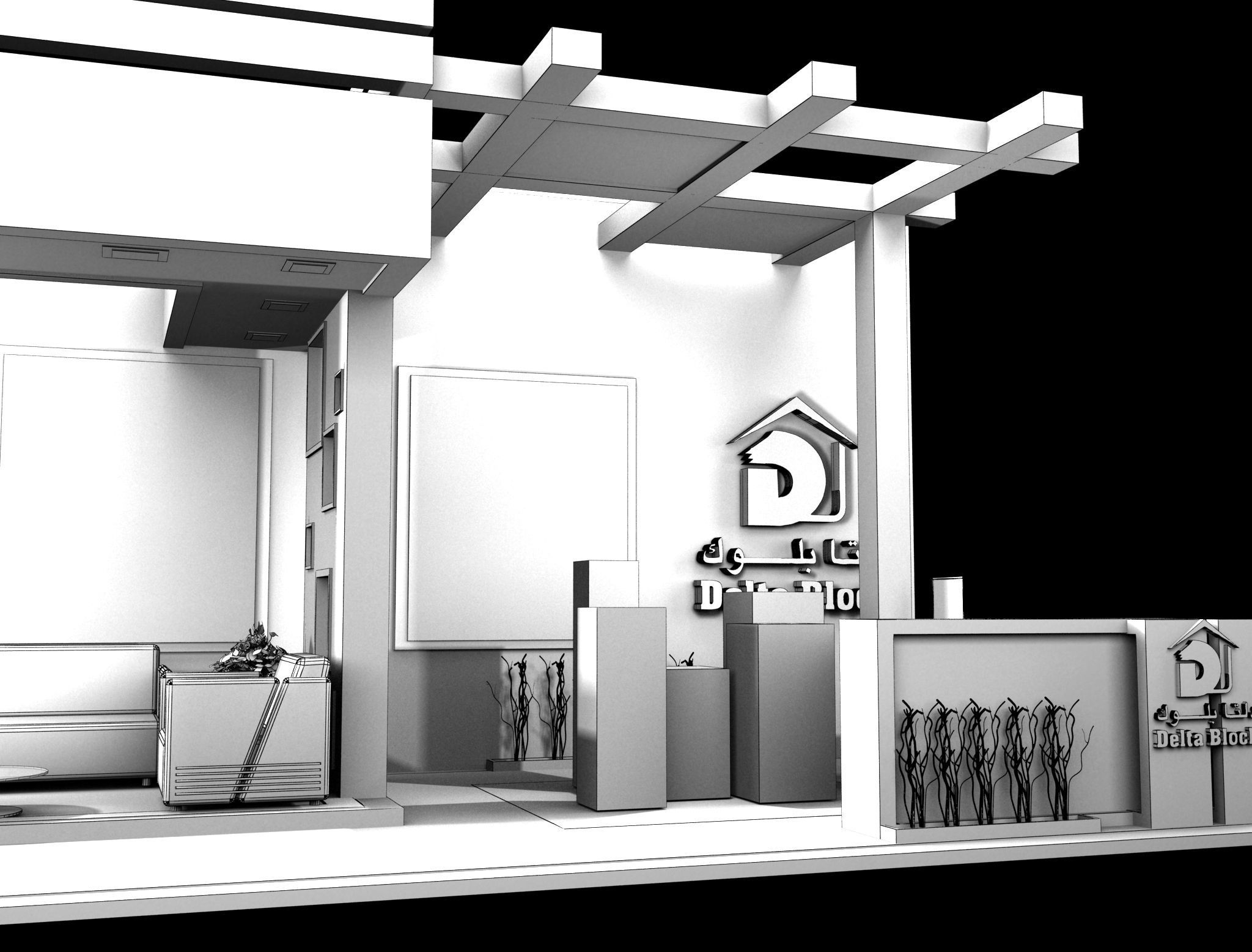 Booth Exhibition Stand a387c 3D model_11