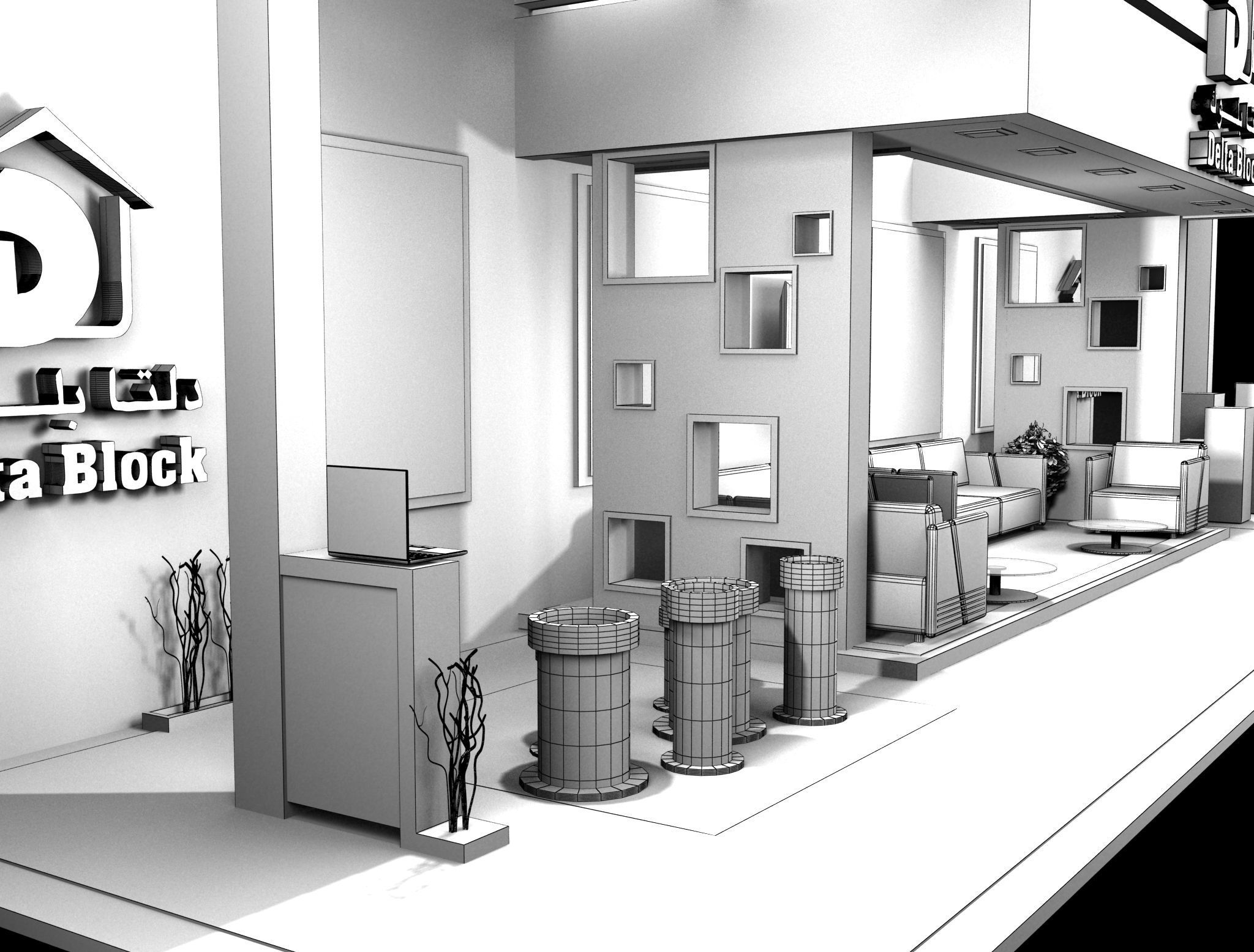 Booth Exhibition Stand a387c 3D model_18