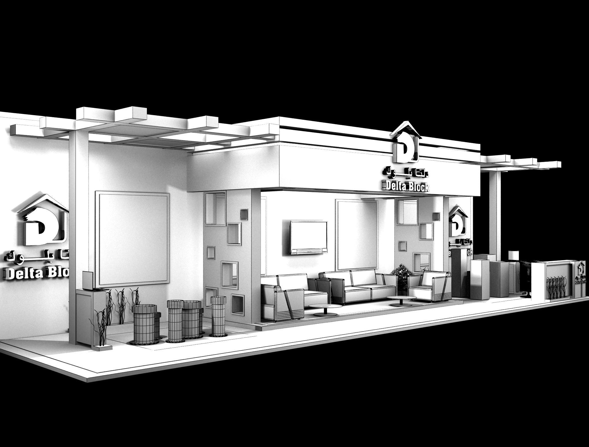 Booth Exhibition Stand a387c 3D model_1