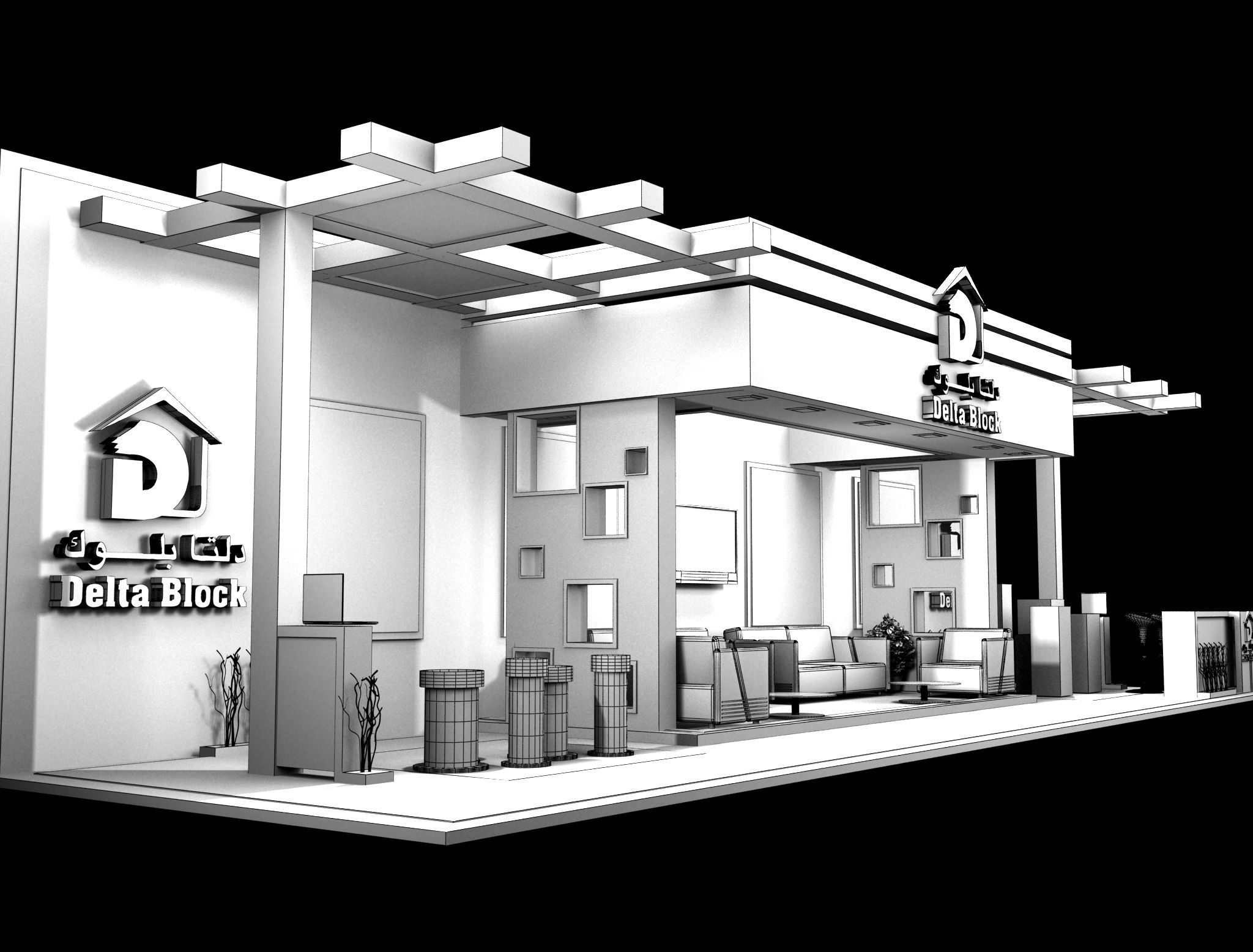 Booth Exhibition Stand a387c 3D model_5