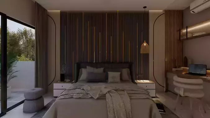3D Modern Bedroom Sketchup 