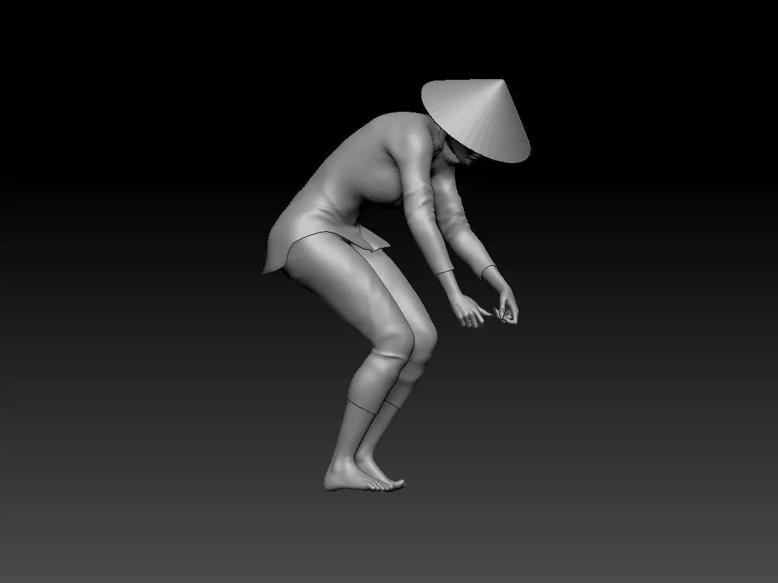 farmer girl 1 3D print model_0