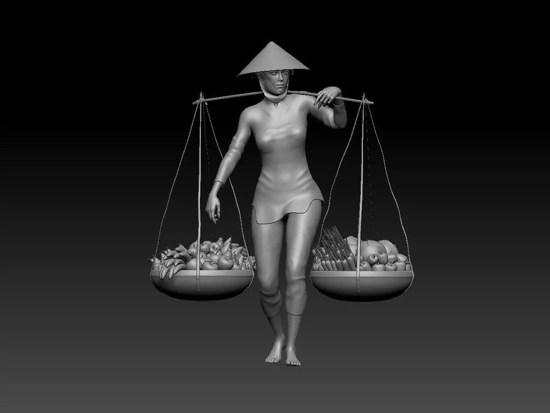 farmer girl 2 3D print model_0