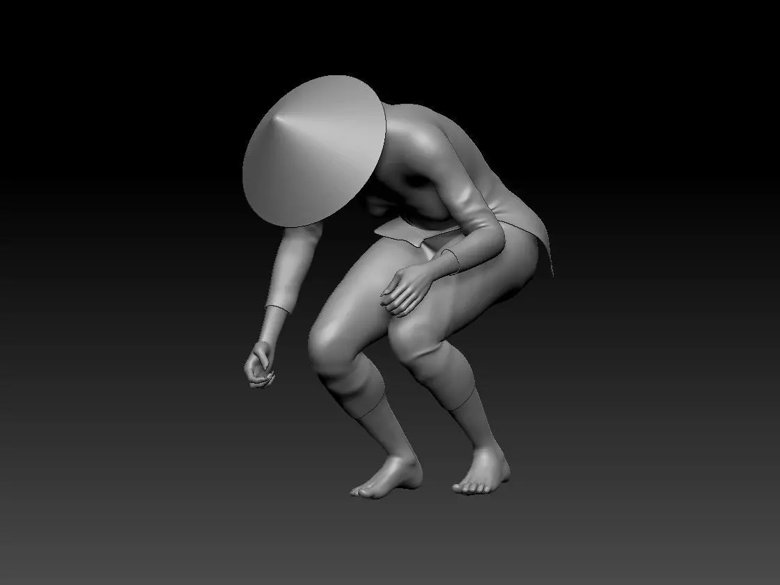 farmer girl 4 3D print model_0