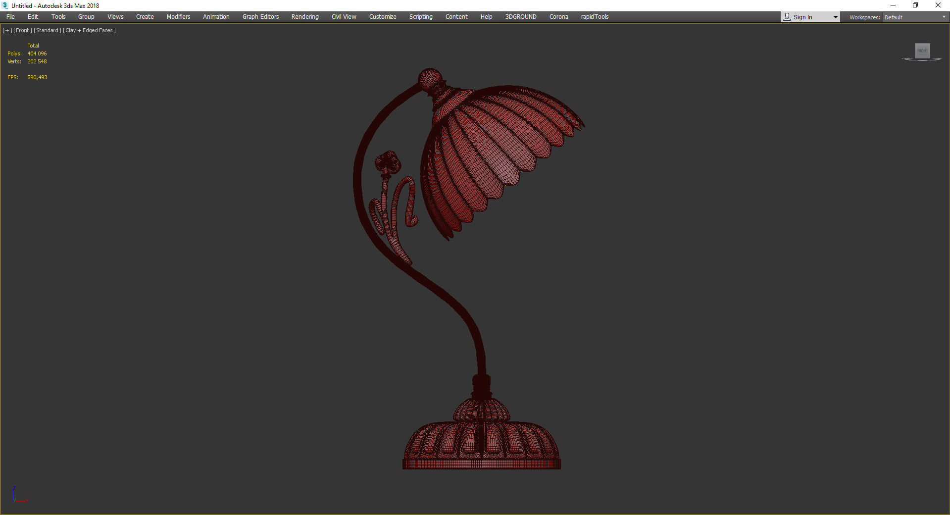 lamp P 1825 Low-poly 3D model_3