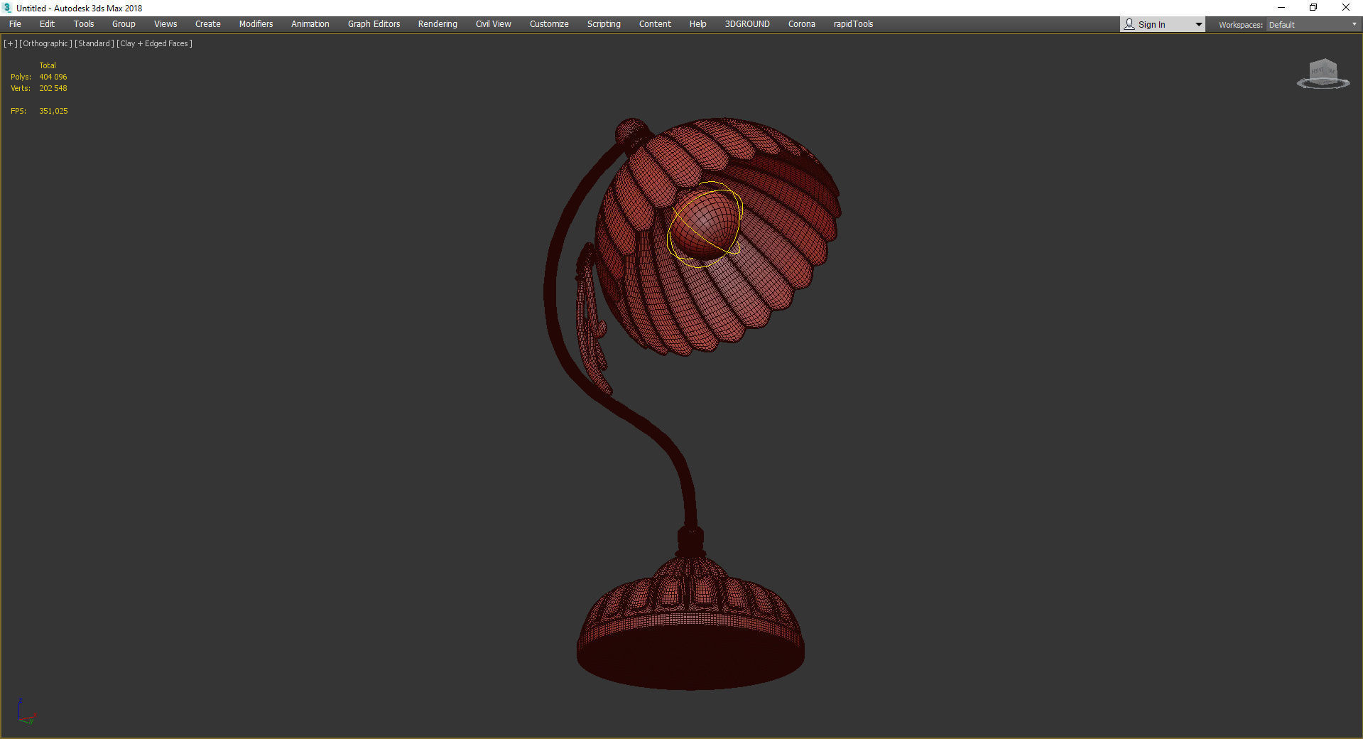 lamp P 1825 Low-poly 3D model_4