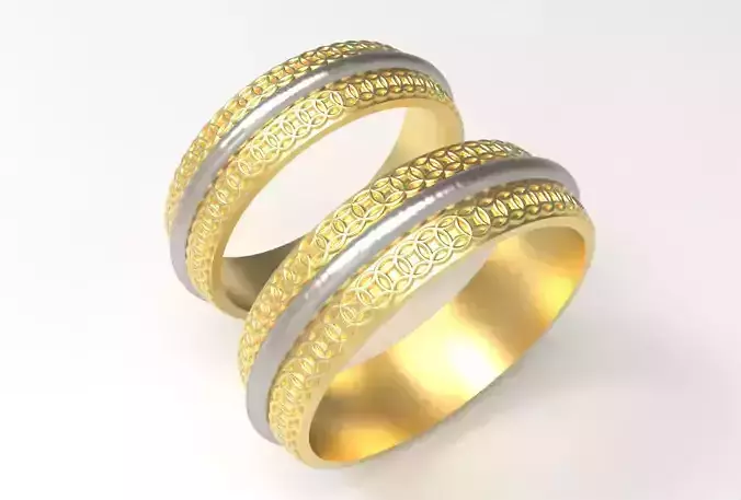Gold wedding ring - The middle can be rotated