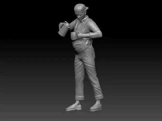 man pouring water 3D print model