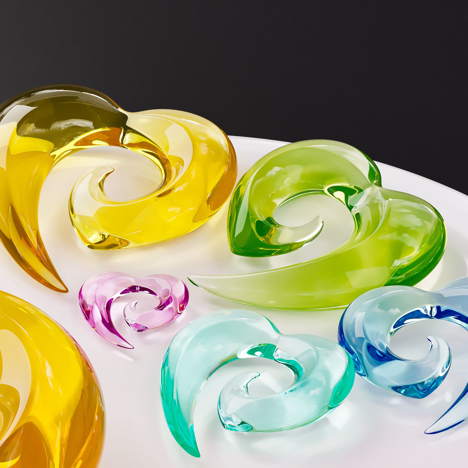 Heart-shaped pendant 3D print model_2