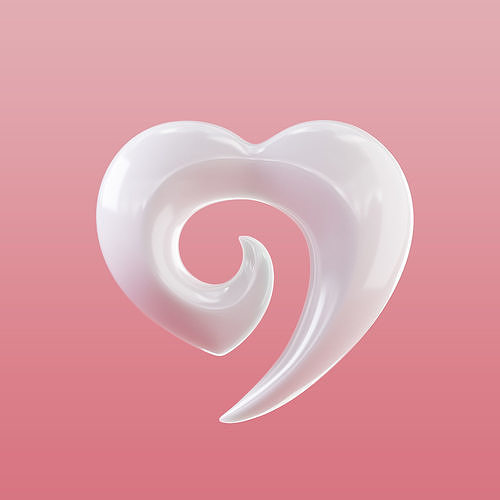 Heart-shaped pendant 3D print model