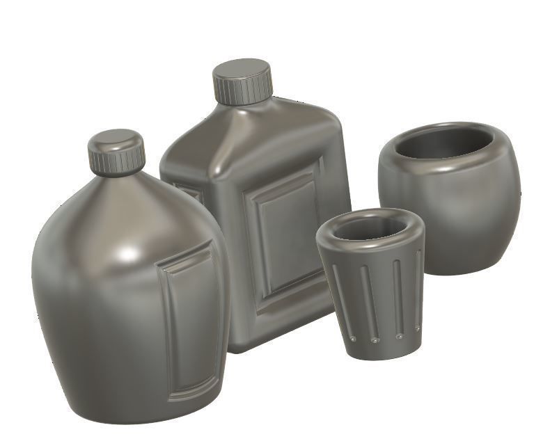 Set of Bottles and Glasses 1-12 Scale for Action Figures 3D print model_3