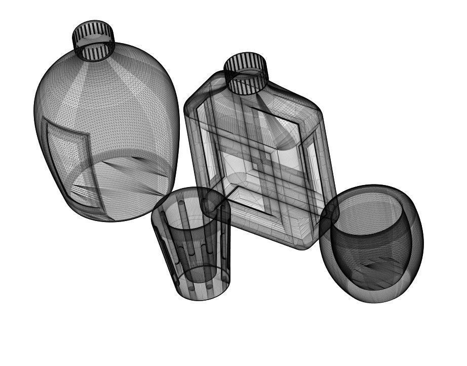 Set of Bottles and Glasses 1-12 Scale for Action Figures 3D print model_5