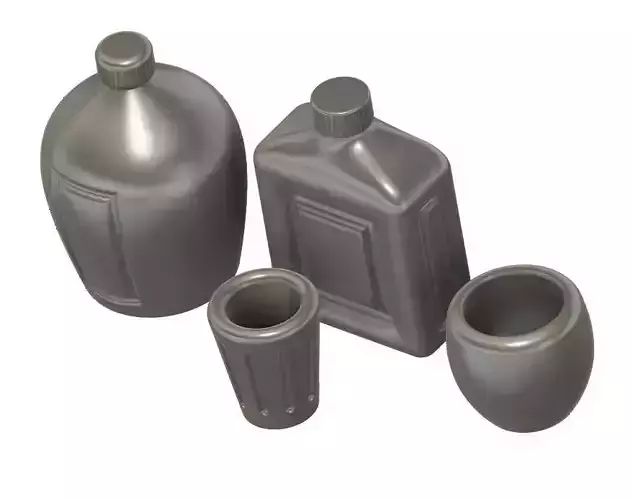 Set of Bottles and Glasses 1-12 Scale for Action Figures