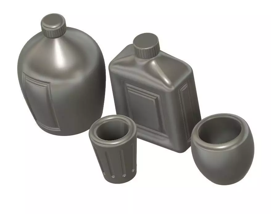 Set of Bottles and Glasses 1-12 Scale for Action Figures 3D print model_0