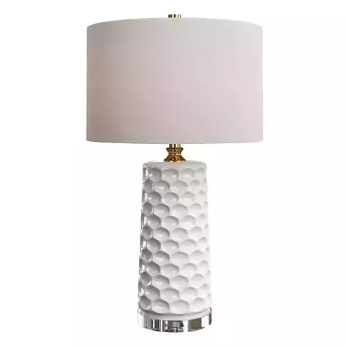 Uttermost Sesia White Honeycomb Table Lamp
