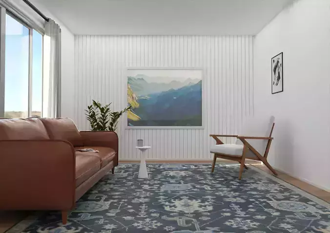 Little Living Room 01 Low-poly 3D model