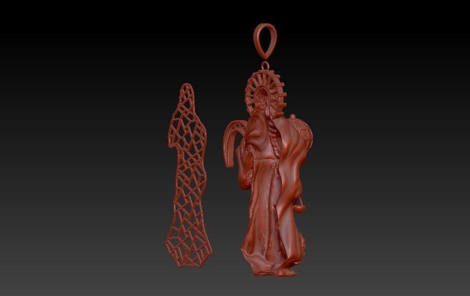Santa Muerte Pendant 3D print model_33