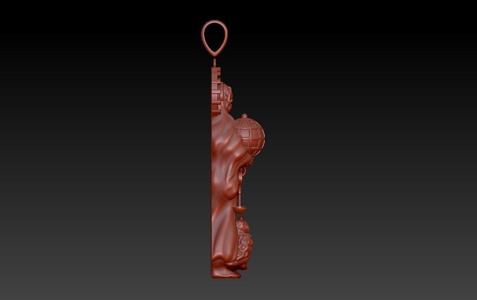 Santa Muerte Pendant 3D print model_29