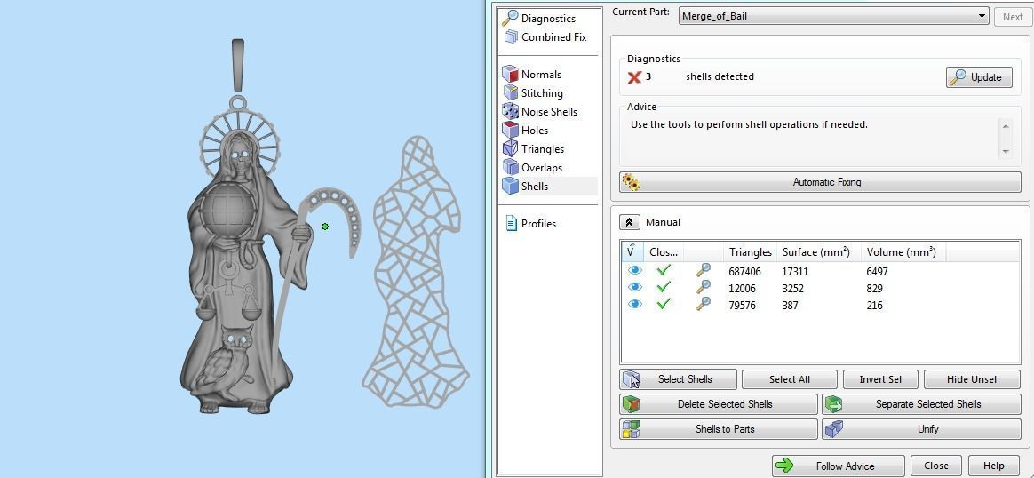 Santa Muerte Pendant 3D print model_5